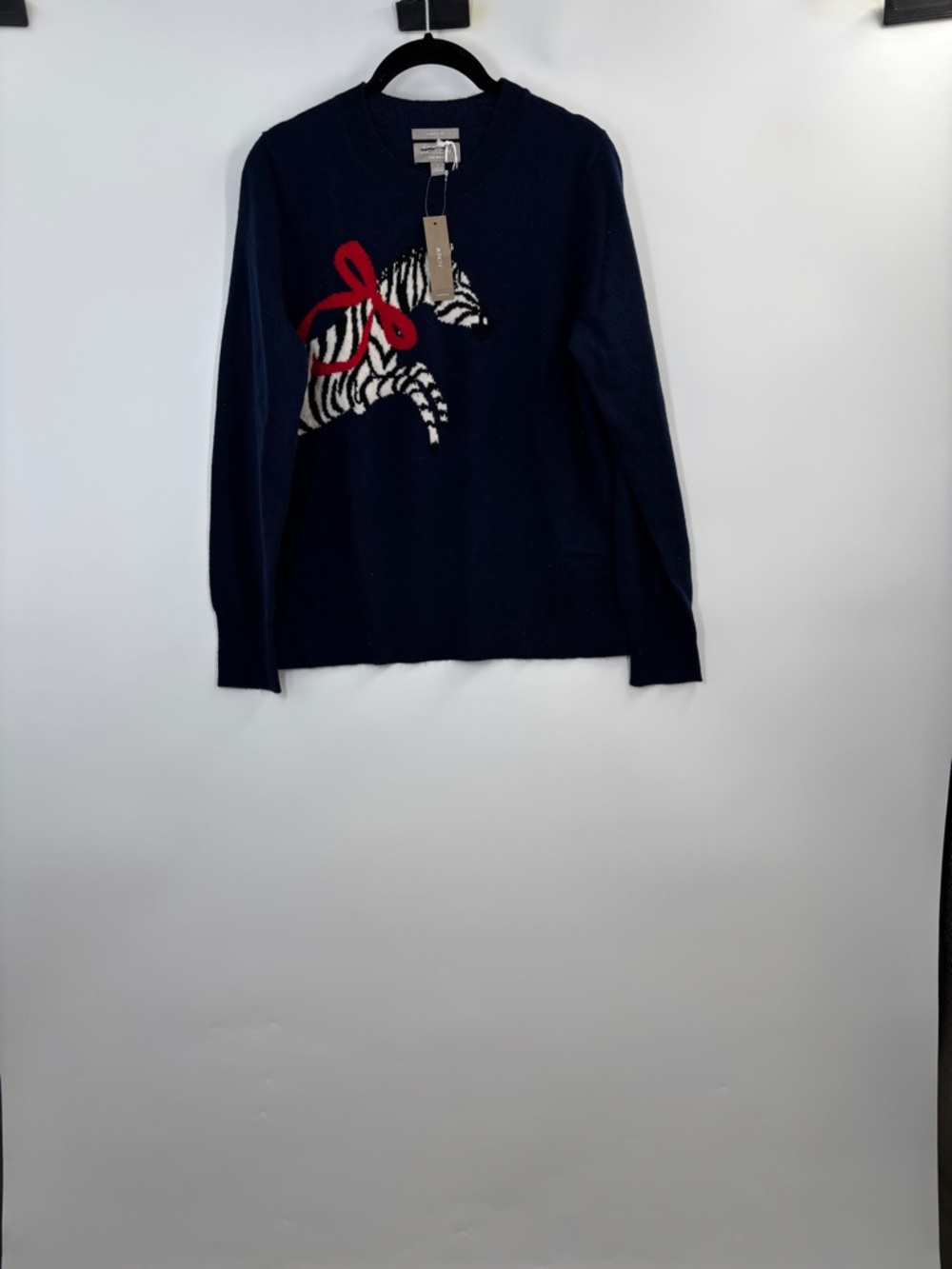 J.Crew Cashmere classic-fit crewneck sweater in zebra intarsia CO586 - Picture 7 of 8